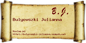 Bulyovszki Julianna névjegykártya